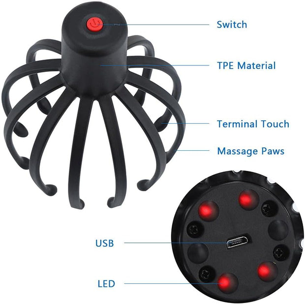 Head Massager Spider Hands-Free Electric