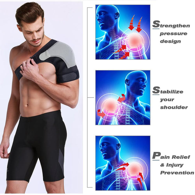 Shoulder Brace with Compression Support & Adjustable Straps