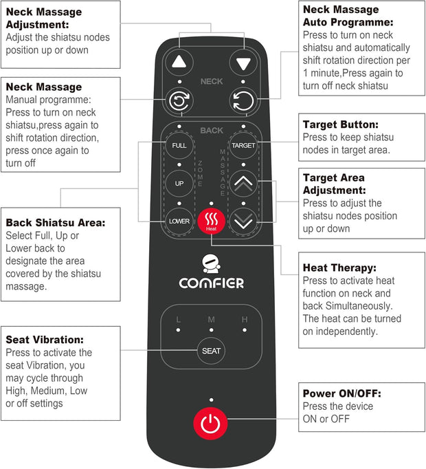 Folding Massage Chair Portable – Shiatsu Neck & Back Massager with Heat