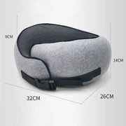 Memory Cotton U-Shaped Travel Pillow with Storage