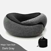 Memory Cotton U-Shaped Travel Pillow with Storage